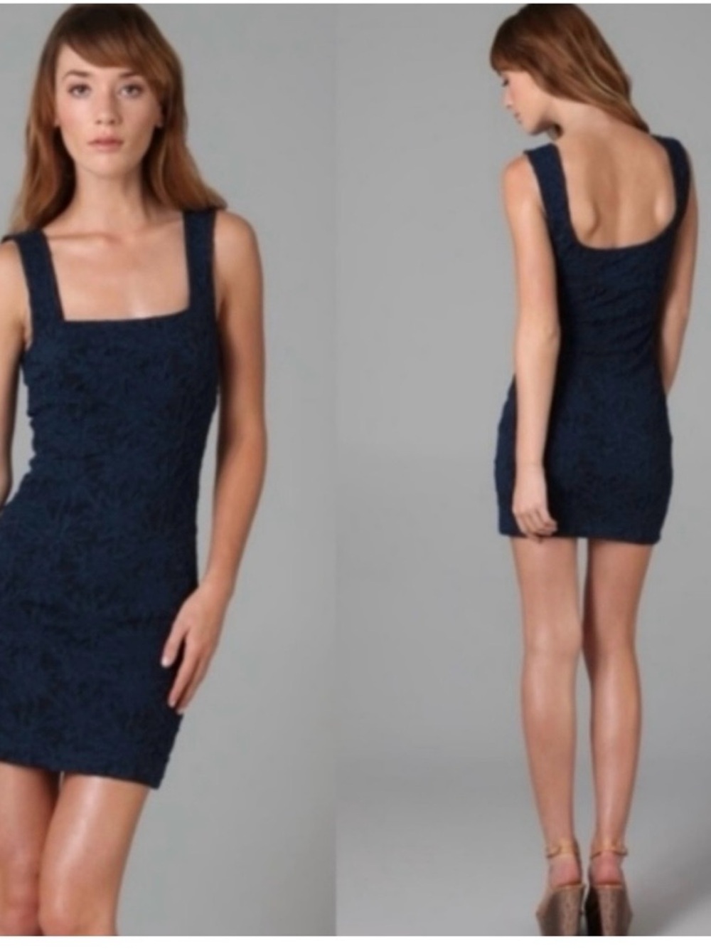 Free People Pucker Knit Bodycon Dress Blue Textured Mini Dress Size Small
